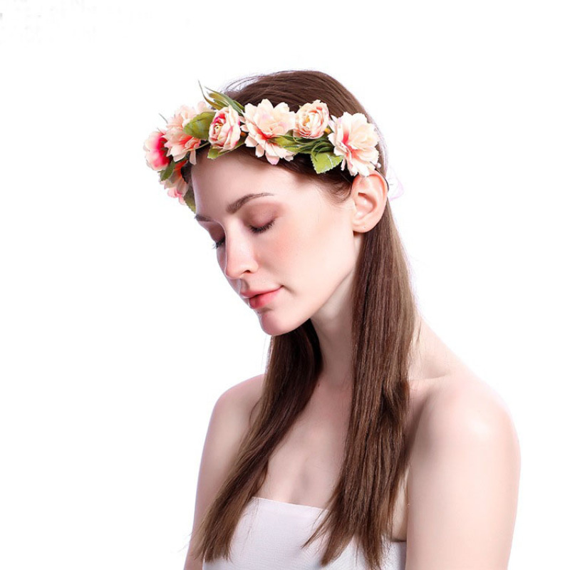 wedding bridal festival beach party holiday travel hair halo floral indian flower garland wedding bridal festival beach party holiday travel hair halo floral indian flower garland
