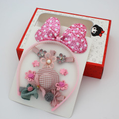 Kids Mickey cartoon flower hair band hat barrettes hair accessories