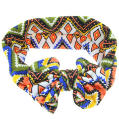 2020 Trend wholesale baby bows knot ethnic pattern hair bands for girls hair accessories
