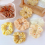 summer and spring custom soft floral print fabric elastic hair scrunchies hair tie for women