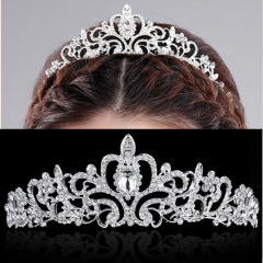 OEM Bride silver women rhinestone crystal wedding round bridal tiaras crown