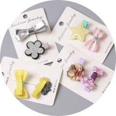 Wholesale beautiful cute Bow lace kids baby girls hair clips sets for child