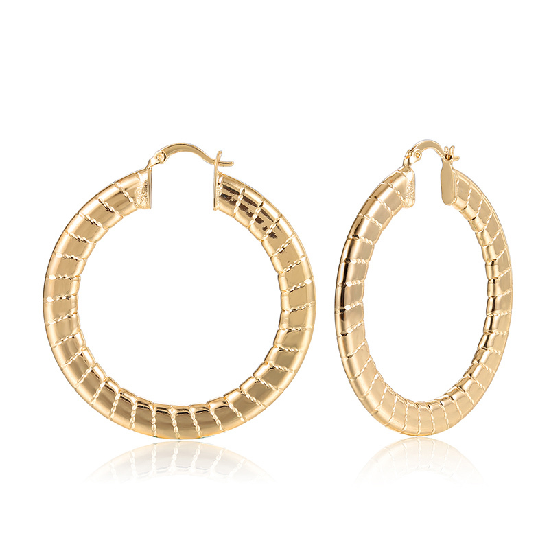 wholesale simple 18K gold plated texture copper ladies fashion earrings wholesale simple 18K gold plated texture copper ladies fashion earrings