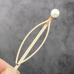 wholesale price decorative elegant new design Korea latest Japan gold metal pearl hair clips