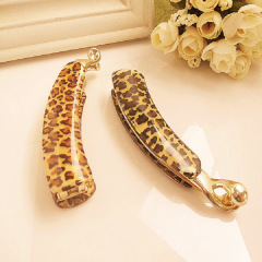 Custom Victoria vintage metal women leopard Acrylic hair clips Pins Clamps
