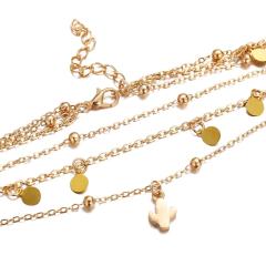 Bohemian mini cactus Chain Sequin Tassel Pendant jewelry gold choker necklace for women