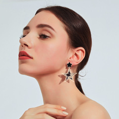 Winter fashion women geometric leopard earring accessories star plush earrings Winter fashion women geometric leopard earring accessories star plush earrings