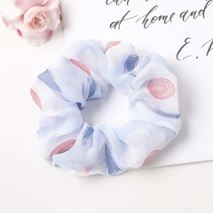 summer popular bulk custom design printer girls chiffon hair scrunchies