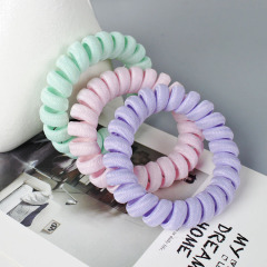 2020 Amazon hot sale new fashion girl elastic coil phone cord telephone wire line hair ties for woman
