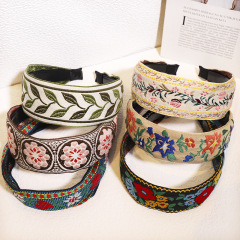 Retro wholesale ethnic fashion handmade anti-slip embroidery fashionable hairband for women