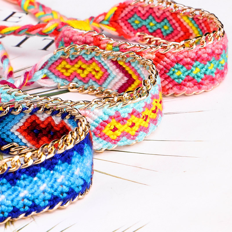 Amazon Selling Beach Bohemia Friendship Chain Colorful Hand Woven Bracelets Amazon Selling Beach Bohemia Friendship Chain Colorful Hand Woven Bracelets
