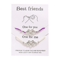 Amazon ins fashion adjustable handmade rope best friend bracelets love couple friendship with Blessing card