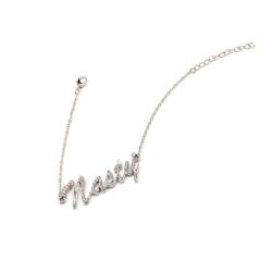 wholesale custom bohemian metal chain women jewelry crystal letter anklets