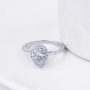 Custom 925 silver 14k 18k rose gold plated diamond engagement pear moissanite ring Custom 925 silver 14k 18k rose gold plated diamond engagement pear moissanite ring