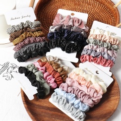 Korean ins style simple cloth candy color hair scrunchies ponytail holder hair accessories set hair ties Korean ins style simple cloth candy color hair scrunchies ponytail holder hair accessories set hair ties