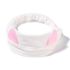 Wholesale custom cute face wash clear elastic hairbands with ears for girls kids