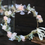 Wholesale korea Rhinestone gold bridal flower floral wedding garland