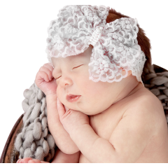 Baby girl fancy angle bow chiffon white lace hairband children hair accessories