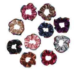 fashion high-end super shiny bling bling seam girls velvet elastic scrunchy hair ties