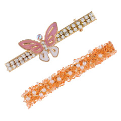 Summer and spring 2pcs/set wholesale ins hot girls crystal butterfly hair clips