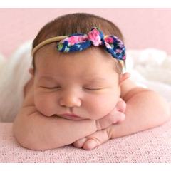 Pretty promotional printing bow knot hair tie for baby girl hair accessories