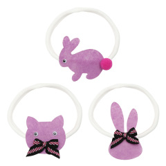 3pcs/set Latest design baby girls nylon rabbit bunny hairbands for kid's hair accessories