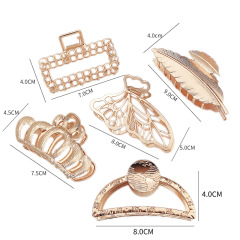 2020 new arrival fashion leaf butterfly crown shape metal hair claw clip