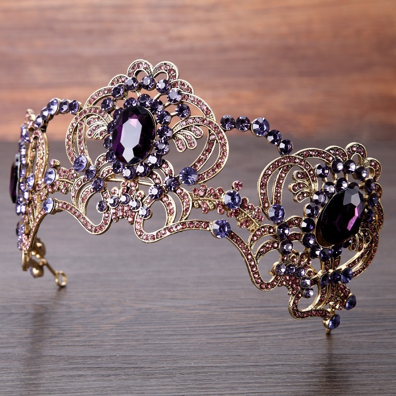 Handmade exquisite queen amethyst crystal wedding bridal tiara crown Handmade exquisite queen amethyst crystal wedding bridal tiara crown