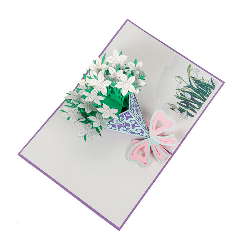 2020 Fashion Gift The Mother's Day Greeting Card 3D Flower Pop Up Card
