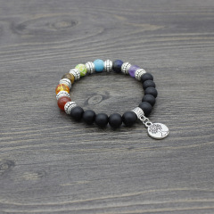 New Fashion Jewelry Yoga Beads Life Tree Bracelets With 7 Chakra Energy Natural Lava Stones
