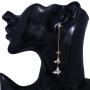 amazon ins Customized korean fashion trendy Zircon Jewelry Fashion Gold Long Drop Diamond Earrings for Women