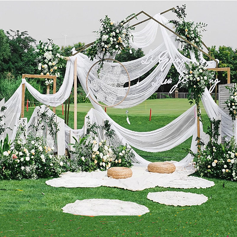 OEM roadway suspended ceiling outdoor wedding decoration hanging metal soft yarn