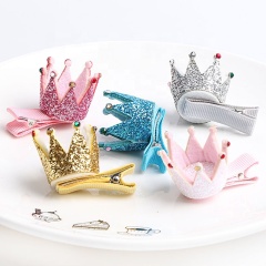 2020 Hot sell new glitter stereo child crown kids hair pin grip for baby girl 2020 Hot sell new glitter stereo child crown kids hair pin grip for baby girl