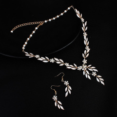 Wholesale Women Party Luxurious Pearl Jewelrt Sets Necklace Earrings Bridal Wedding Jewelry Set