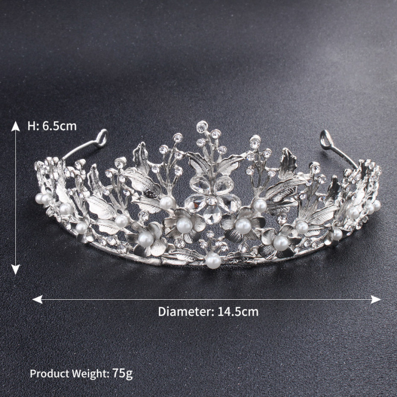 Rhinestone hair accessories round silver hair jewelry birthday girl wedding tiara crowns