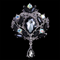 Hot-selling fashion crystal alloy women girls crown rhinestone brooches