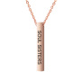 personalized amazon women  laser engrave content silver gold vertical stainless steel bar necklace