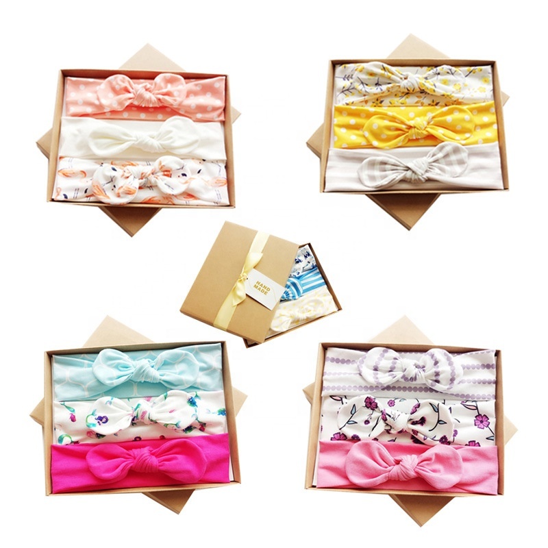 Promotional amazon baby popular top slaes fabric decoration baby hairband set