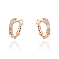 Fashion trendy amazon women Rhinestone alloy gold plated crystal earrings