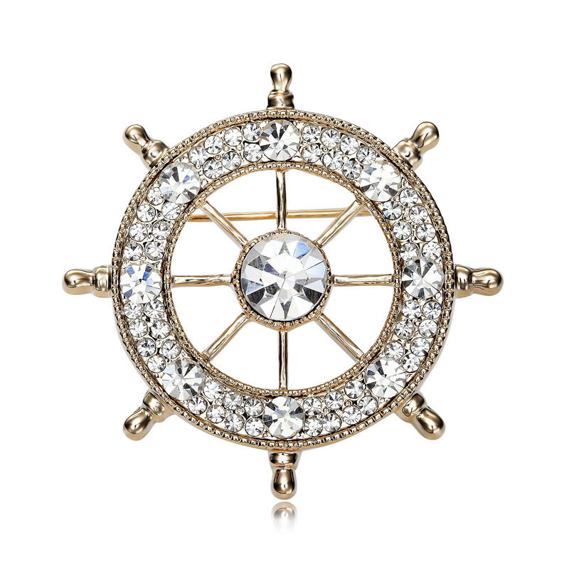 New Arrival fashion Designer Jewelry rhinestone Men Suit Anchor brooches