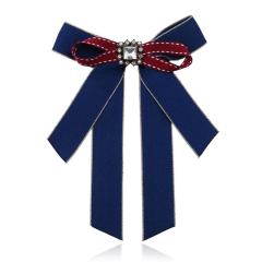 custom jewelry lovely girls pearl rhinestone fabric bowknot brooch for women