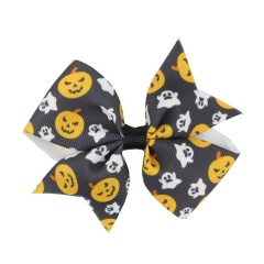 Children's pumpkin bat pattern halloween costumes kids girls mini metal hair clips hair bow alligator clips