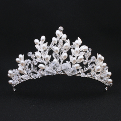 New dsgin silver pearl wedding crystal bridal tiaras and crowns for girls