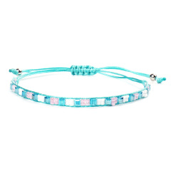Boho 3pcs tiny bead bracelet Set woven twisted adjustable Seed Bead Bracelet