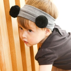 Black and white color wide-brimmed ball amazon baby hair band for kids with ear Black and white color wide-brimmed ball amazon baby hair band for kids with ear