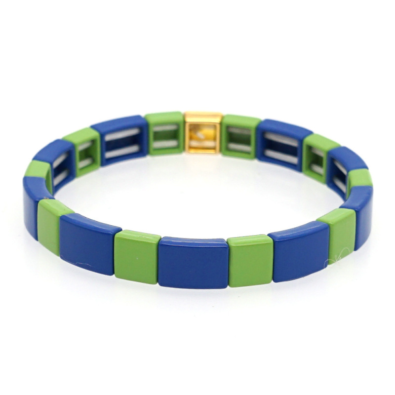 Amazon Ins Hot Sale Jewelry Alloy Plainted Rainbow Colorful Enamel Bracelets