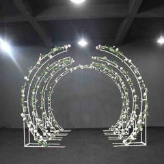 High quality white metal round pvc wedding backdrop decoration flower arch High quality white metal round pvc wedding backdrop decoration flower arch