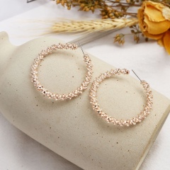 Ins fashion  jewellery indian prickly personalized large hoop gold earrings