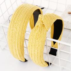 2020 Ins new summer strip Hair bands Hair Accessories weave straw Cross Knot headband