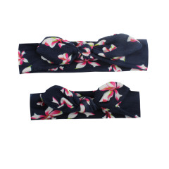 Wholesale custom kids elastic soft printed bowknot mommy and me headbands